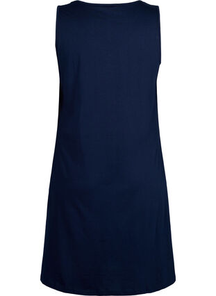 Ærmeløs bomulds kjole med a-shape, Navy Blazer solid, Packshot image number 1