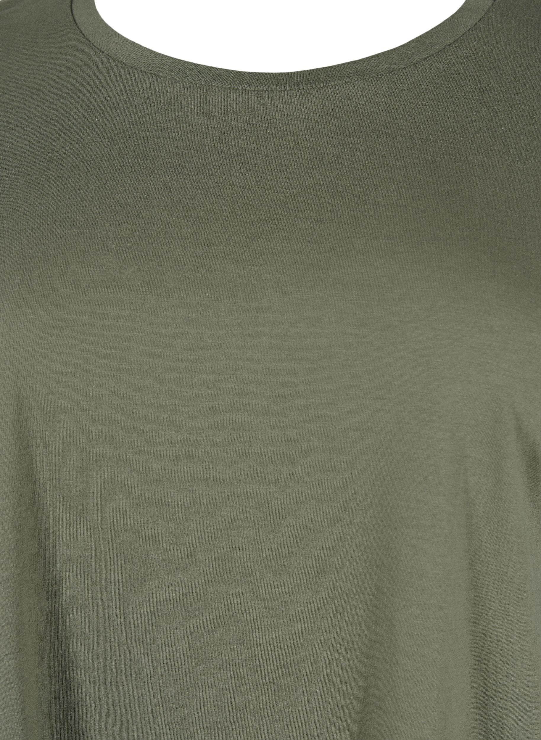 ZizziKort&aelig;rmet t-shirt i bomuldsblanding, Gr&oslash;n, Packshot image number 2