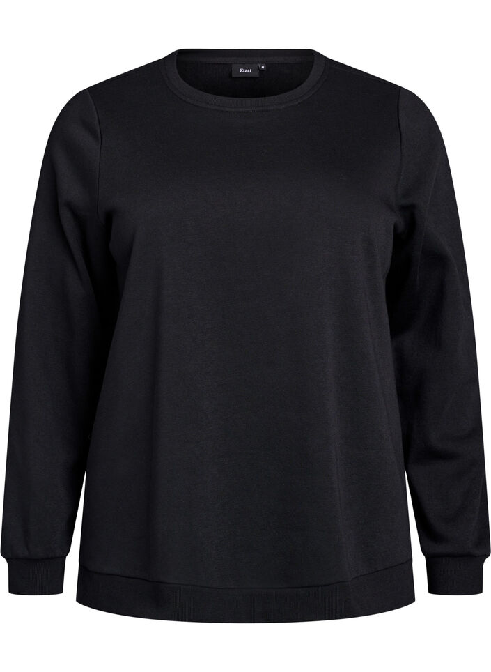 Sweatshirt med frynser, Sort, Packshot image number 0