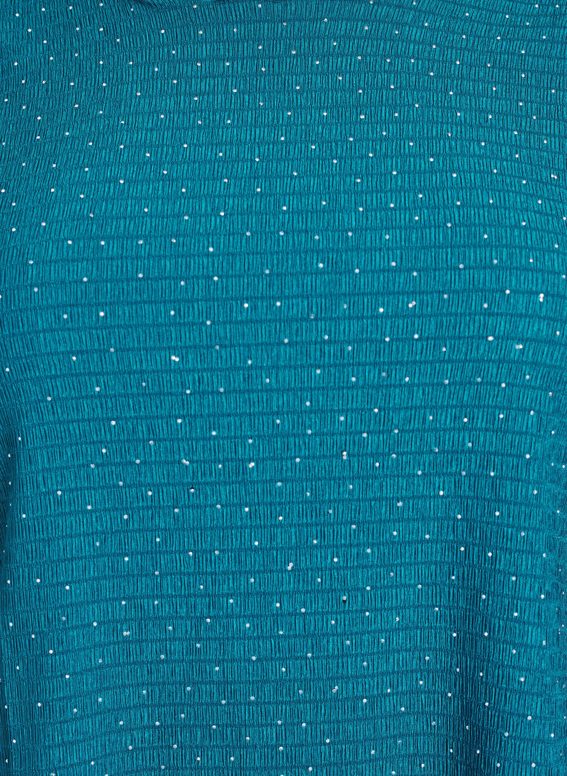 Zizzi Lang&aelig;rmet bluse med rhinsten, Bl&aring;, Packshot image number 2