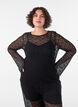 Transparent blondebluse med lange &aelig;rmer, Sort, Model image number 0