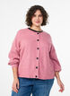 Ribstrikket cardigan med knapper, Lyser&oslash;d, Model image number 0