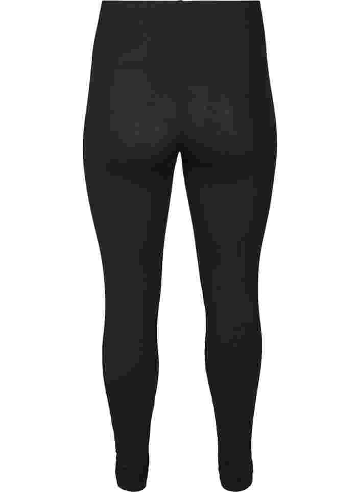 Lange basis leggings, Black, Packshot image number 1