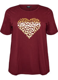 T-shirt med motiv, R&oslash;d