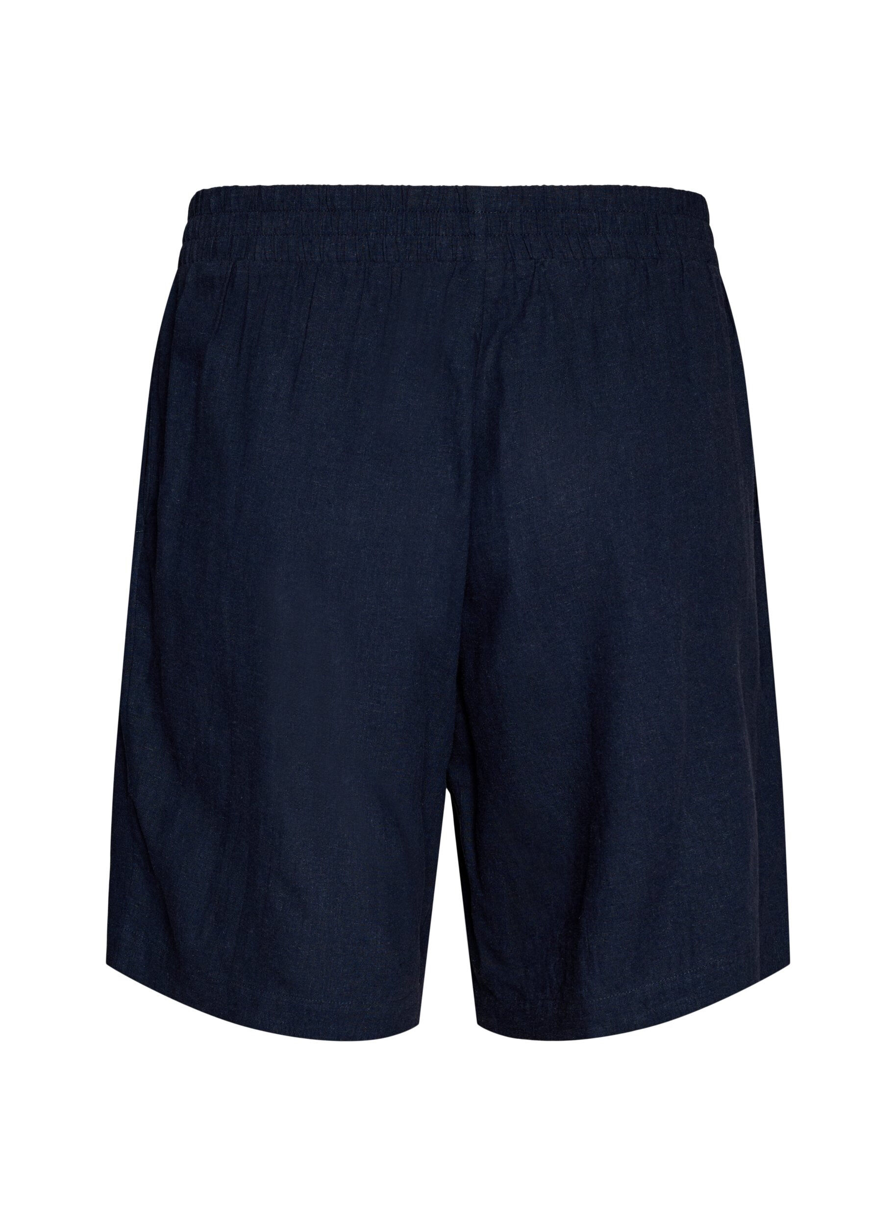 Zizzi Shorts i h&oslash;r og viskose med h&oslash;j talje, Bl&aring;, Packshot image number 1