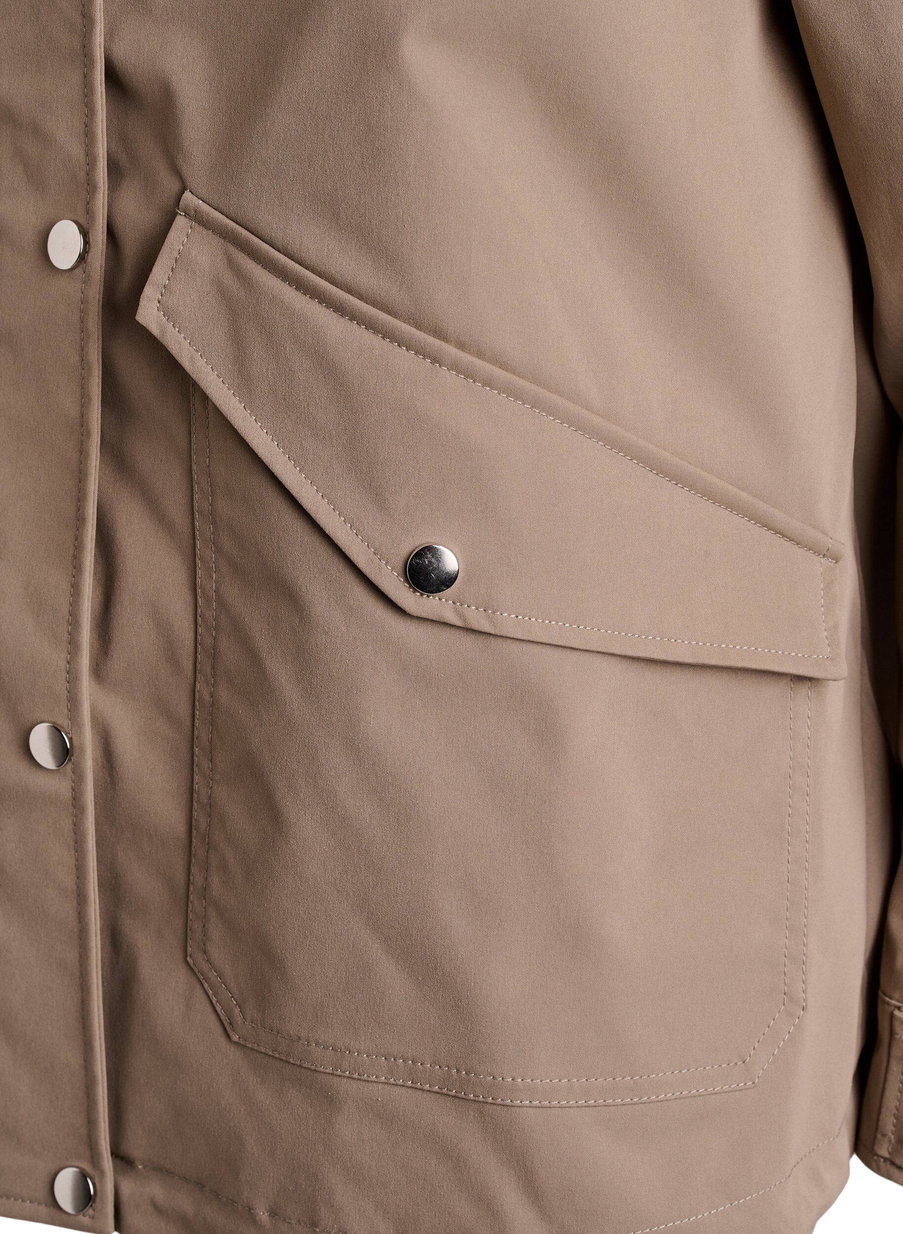 ZizziKort for&aring;rsjakke med aftagelig h&aelig;tte, Beige, Packshot image number 3