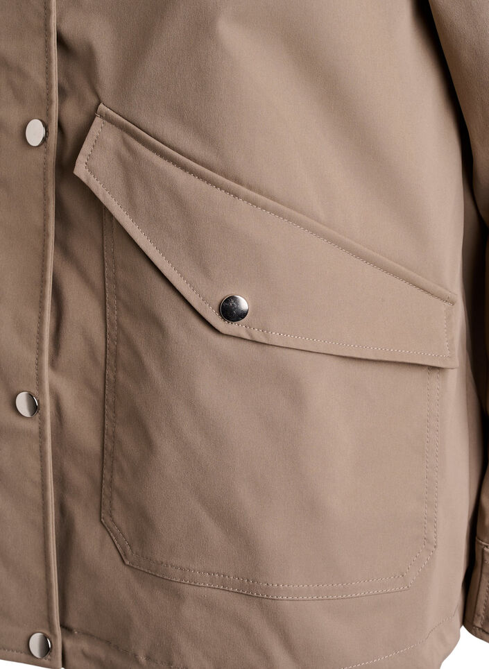 Kort for&aring;rsjakke med aftagelig h&aelig;tte, Beige, Packshot image number 3