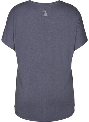 Trænings t-shirt med tekst tryk, Odysses Gray, Packshot image number 1
