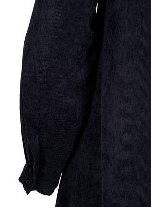 Fløjlskjole med lynlås og 3/4 ærmer, Black, Packshot image number 3