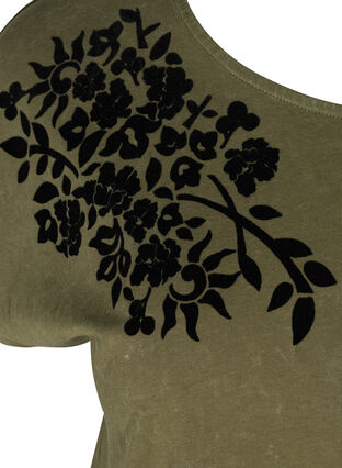 Økologisk bomulds t-shirt med printdetaljer, Ivy Green, Packshot image number 3