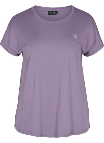 Ensfarvet trænings t-shirt, Purple Sage, Packshot image number 0