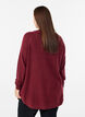 Lang strikbluse med kugleknapper, M&oslash;rk Bordeaux, Model image number 2
