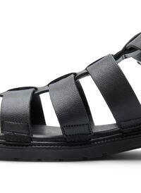 Wide fit læder sandal, Black, Model