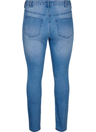 Amy jeans med super slim fit og sliddetaljer, Blue denim, Packshot image number 1