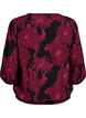 Viskosebluse med blomsterprint og smock, M&oslash;rk Bordeaux, Packshot image number 1