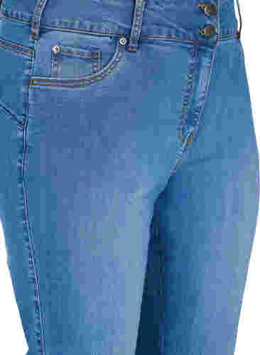 Højtaljede Ellen jeans med bootcut , Blue denim, Packshot image number 2