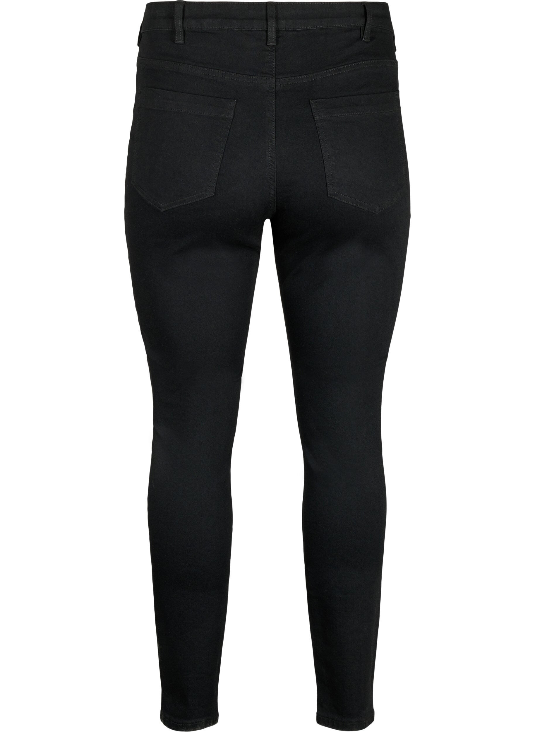 ZizziAmy jeans med h&oslash;j talje og super slim fit, Sort, Packshot image number 1