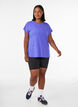 Ensfarvet tr&aelig;nings t-shirt, Bl&aring;, Model image number 1