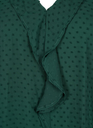 Bluse med flæser og prikket tekstur, Scarab, Packshot image number 2