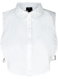 Løs ensfarvet skjortekrave med perler, Bright White
