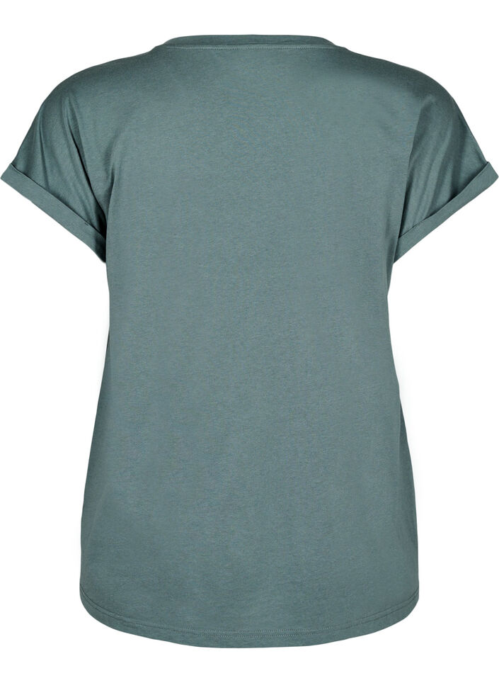 Kort&aelig;rmet t-shirt i bomuldsblanding, Gr&oslash;n, Packshot image number 1