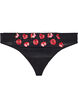 G-streng i microfiber med blomsterbroderi, Sort, Packshot image number 0