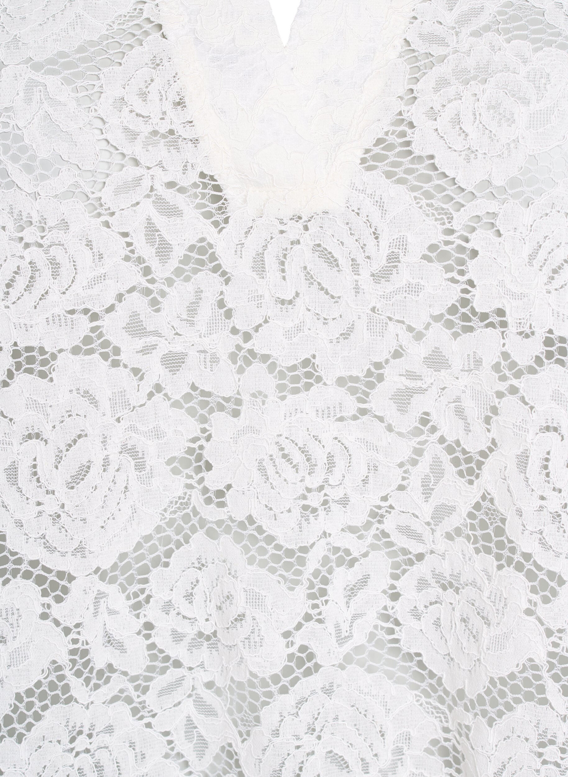 Zizzi Blondebluse med krave og v-udsk&aelig;ring, Vanilla, Packshot image number 2