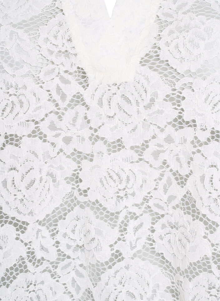 Blondebluse med krave og v-udskæring, Vanilla, Packshot image number 2