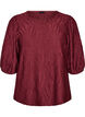 Bluse med tekstur og 3/4 &aelig;rmer, R&oslash;d, Packshot image number 0