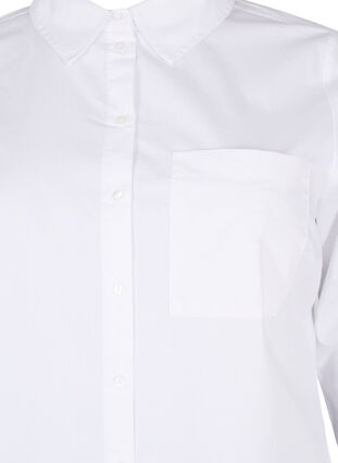 Stribet skjorte i bomuldsblanding, Bright White, Packshot image number 2
