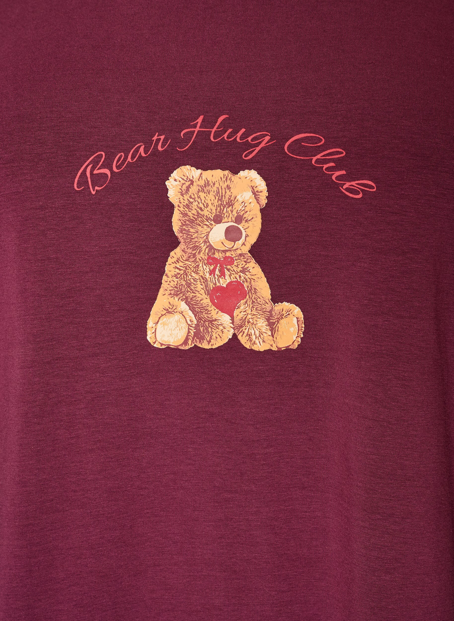 ZizziNatbluse med print, R&oslash;d, Packshot image number 2