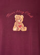Natbluse med print, R&oslash;d, Packshot image number 2