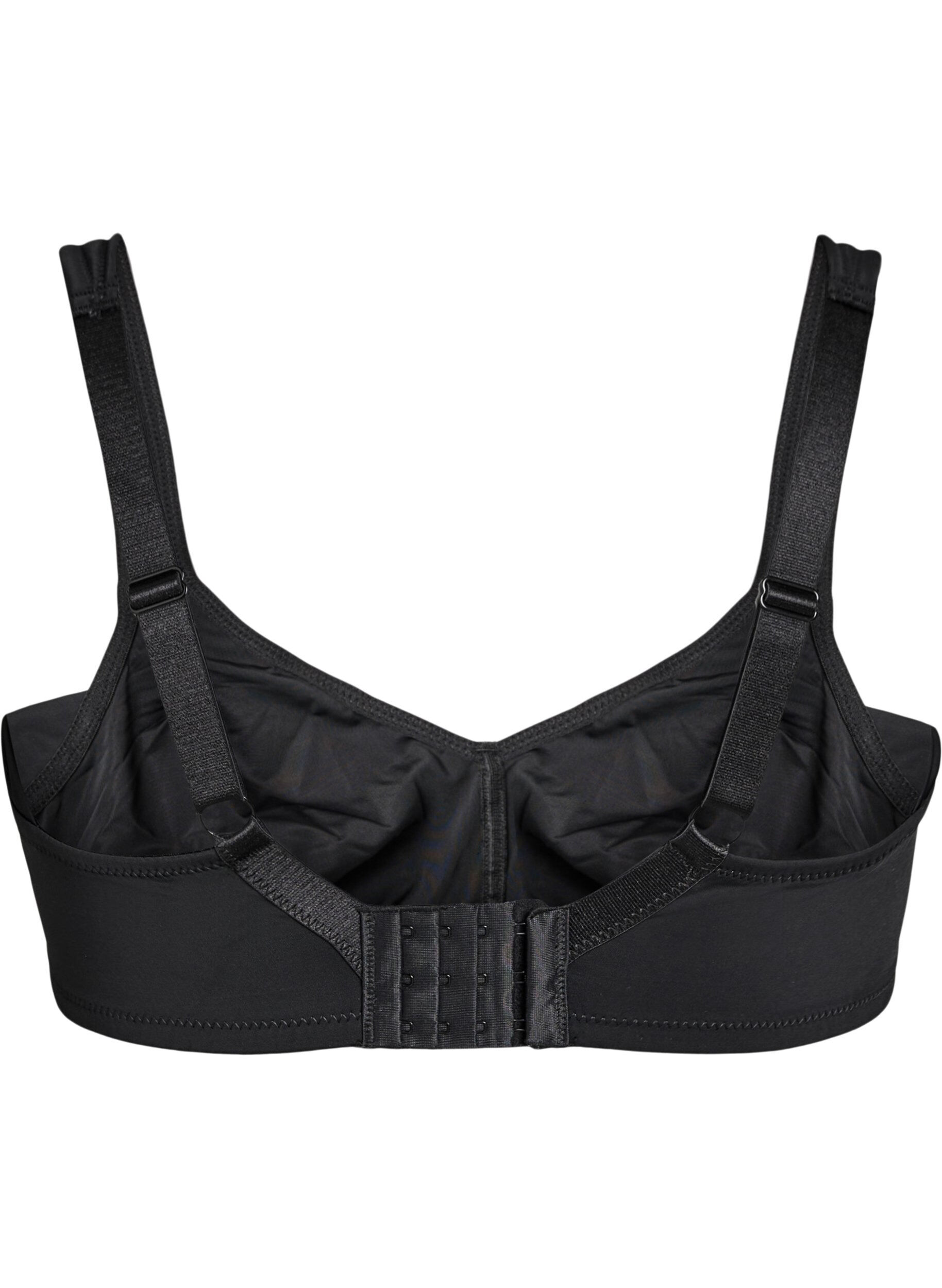 ZizziKomfort-bh med polstrede stropper, Sort, Packshot image number 1