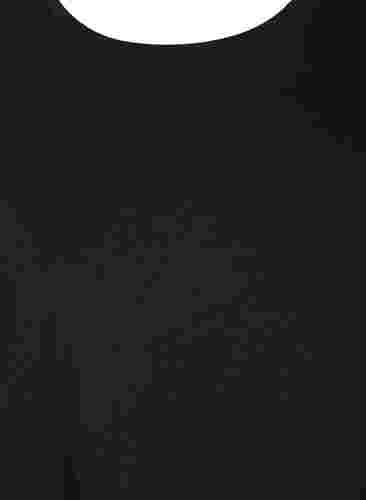 Ensfarvet bomuldskjole med korte ærmer, Black, Packshot image number 2