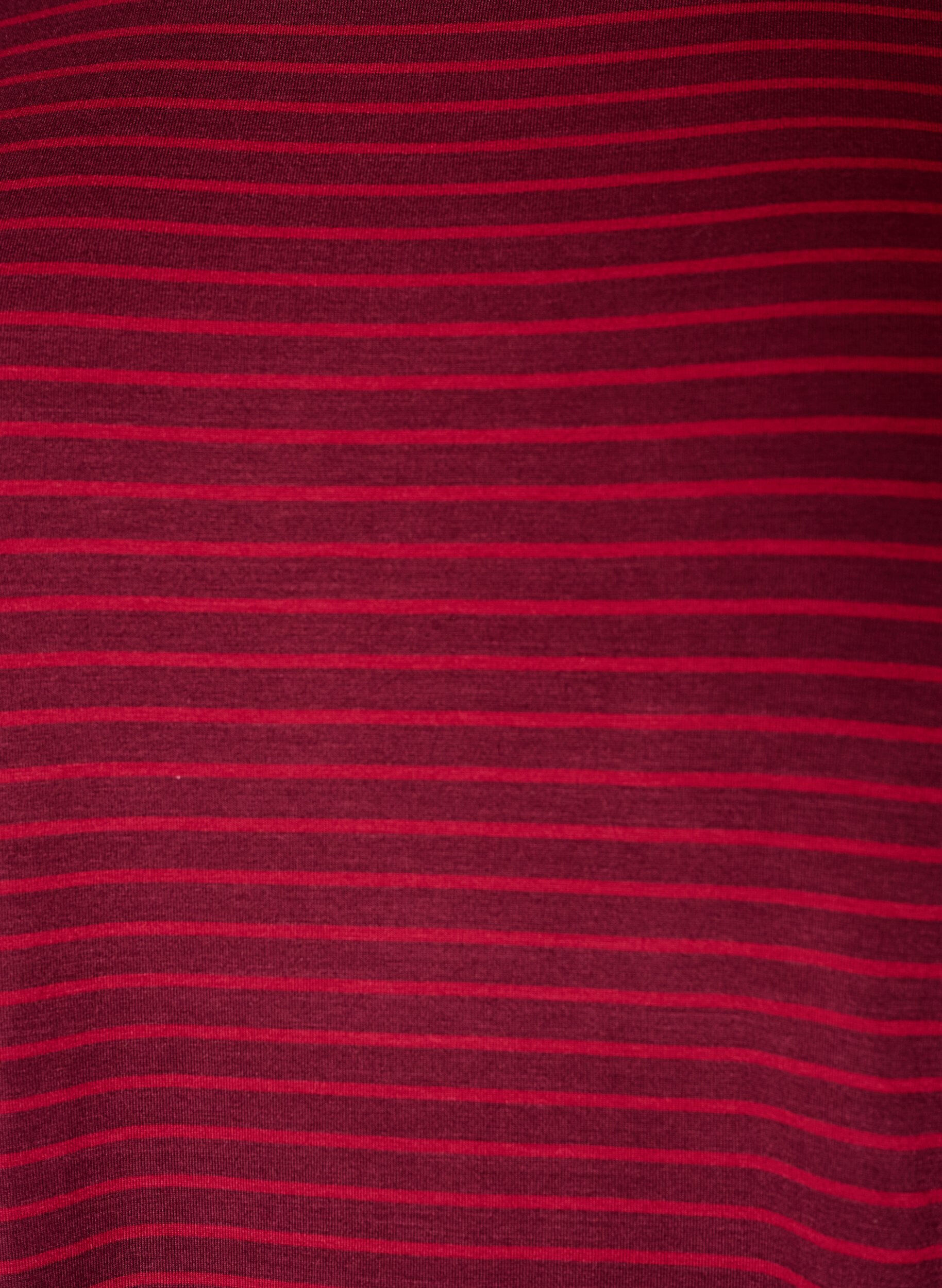 ZizziStribet T-shirt i viskose med rund hals, R&oslash;d, Packshot image number 2