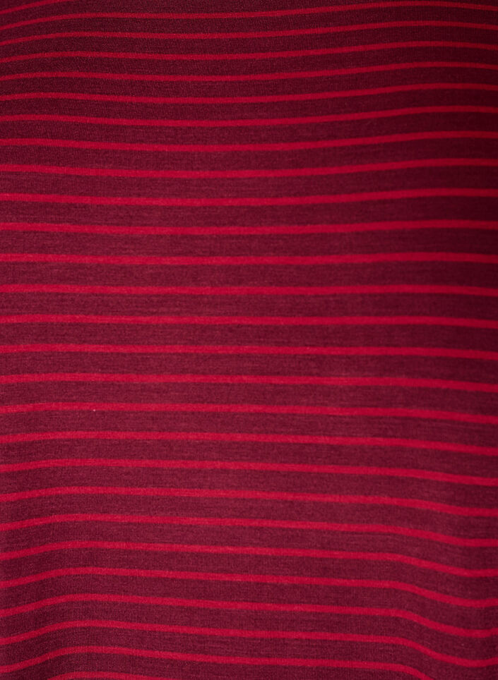 Stribet T-shirt i viskose med rund hals, R&oslash;d, Packshot image number 2