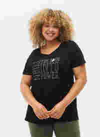 Trænings t-shirt med print, Black w. turn, Model