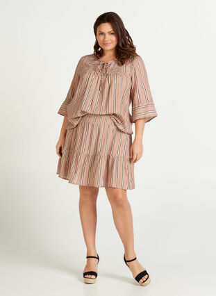 Kort nederdel med striber, Rose Smoke stripe, Model image number 2