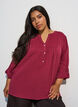Bluse i bomuldsmusselin med broderi anglaise, R&oslash;d, Model image number 0