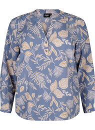 FLASH - Langærmet bluse med print, Delft AOP
