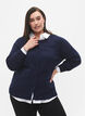 Strikcardigan i viskose med knapper, Navy Blazer, Model image number 0