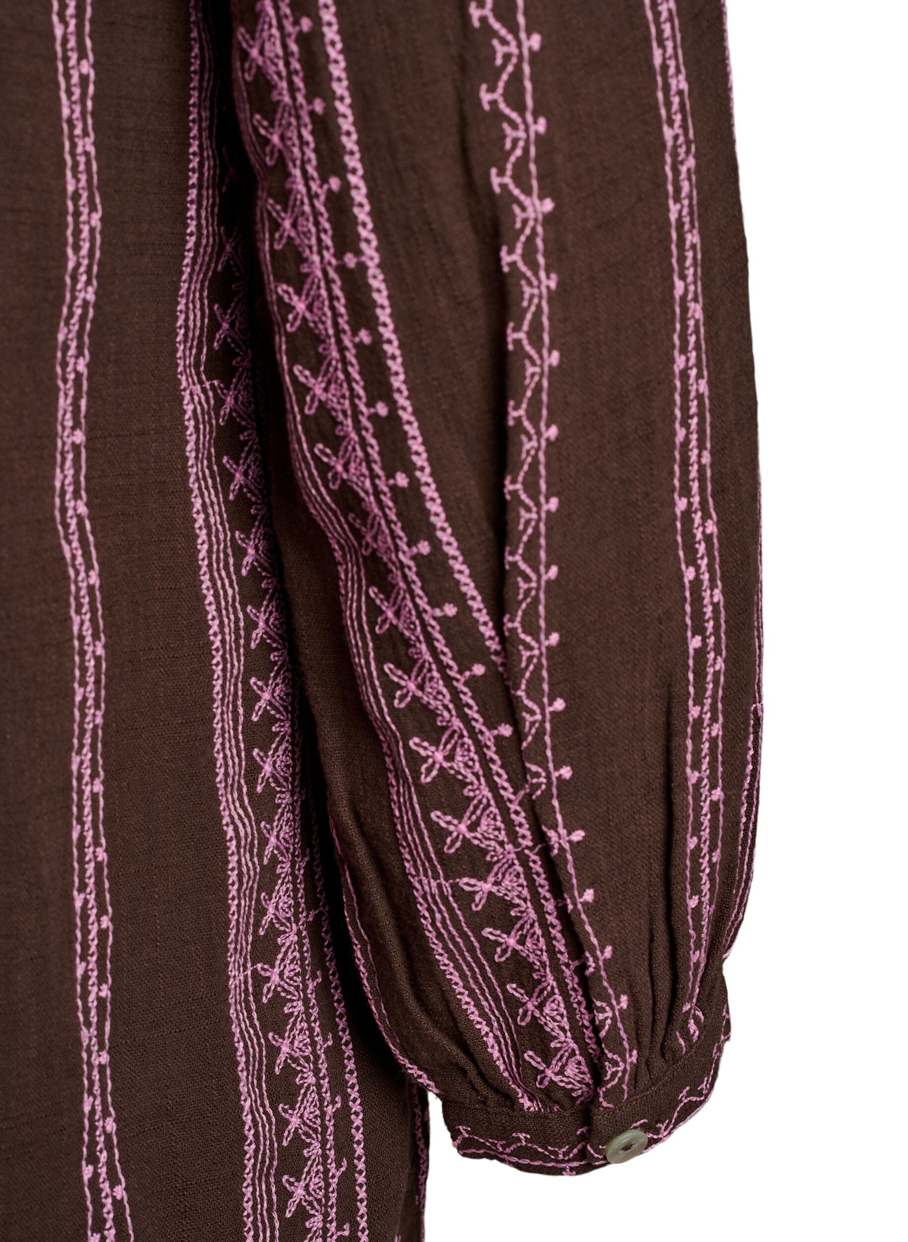 Zizzi Tunika med broderet m&oslash;nster, Brun, Packshot image number 3