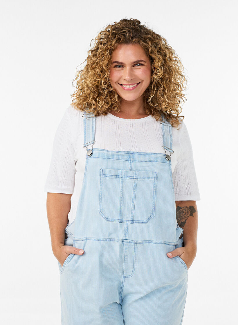 Stribede denim overalls, Bl&aring;, Model image number 2