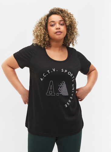 Trænings t-shirt med print, Black A.C.T.V, Model image number 0