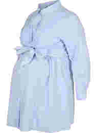 Graviditets skjortekjole i bomuld, Blue Stripe