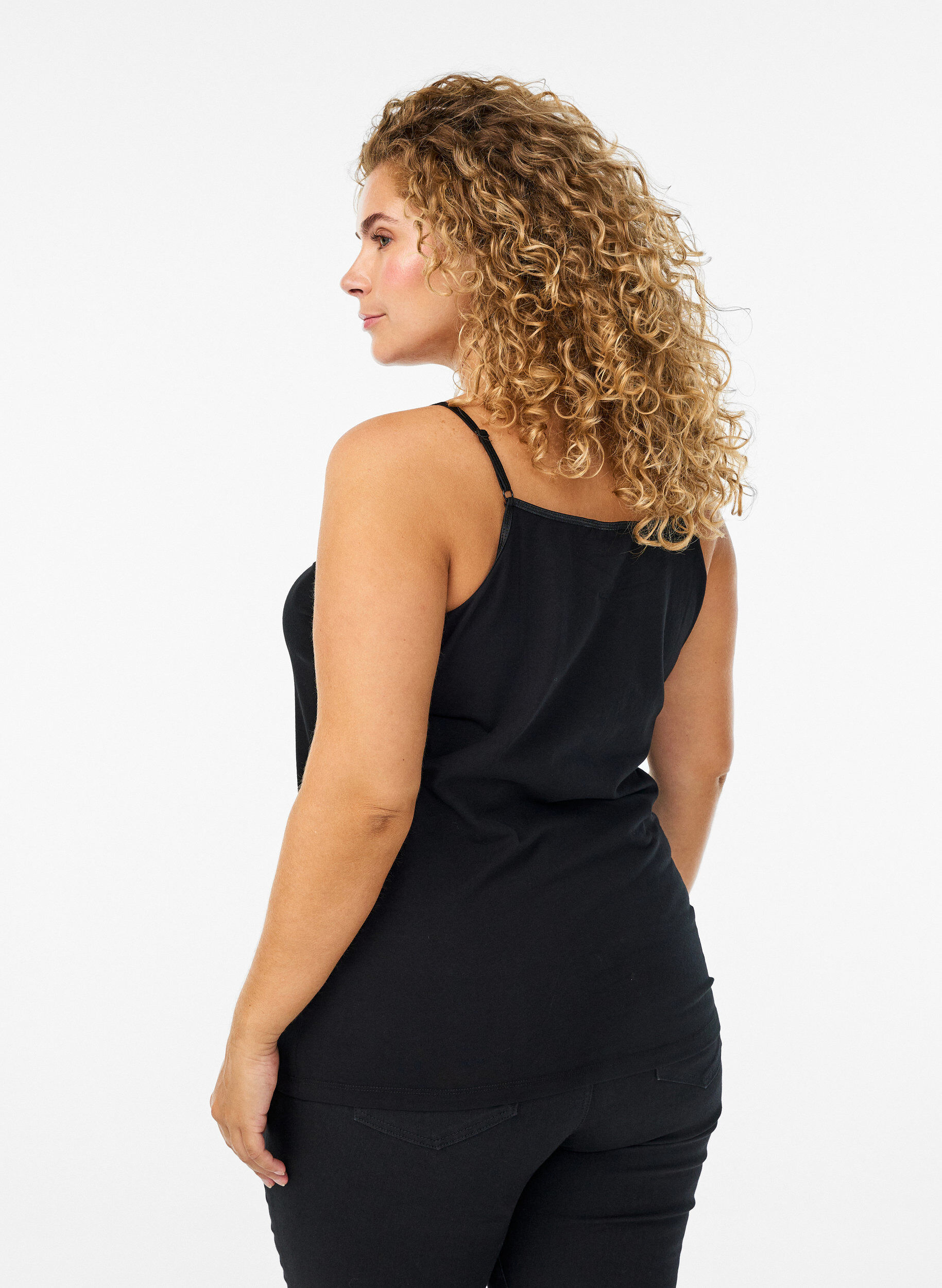 ZizziBasis strop top i bomuld, Sort, Model image number 2