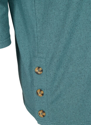 Bluse med 3/4 ærmer og knapper, North Atlantic Mel., Packshot image number 3
