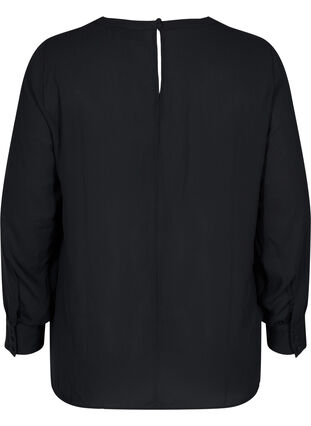 Bluse med lange ærmer, Black, Packshot image number 1