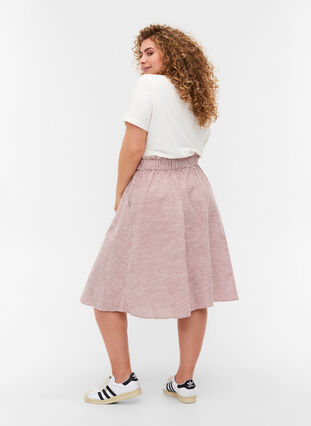 Stribet nederdel med lommer i bomuld, Dry Rose Stripe, Model image number 1