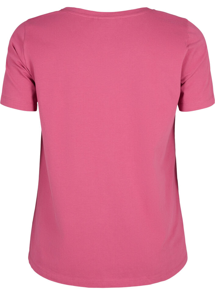 Ensfarvet basis t-shirt i bomuld, R&oslash;d, Packshot image number 1